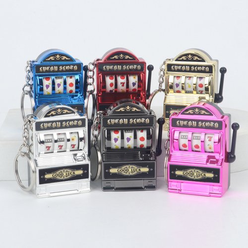 Bild von Obst-Schlitzmaschine, Schlüsselanhänger, Glücksbringer, Jackpot-Schlüsselanhänger, Mini-Casino-Anhänger, Taschenan