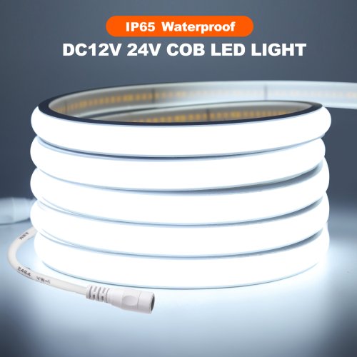 Image de Ruban LED COB Étanche - 320 LEDs/m - 12V/24V - Blanc Chaud, Neutre, Froid
