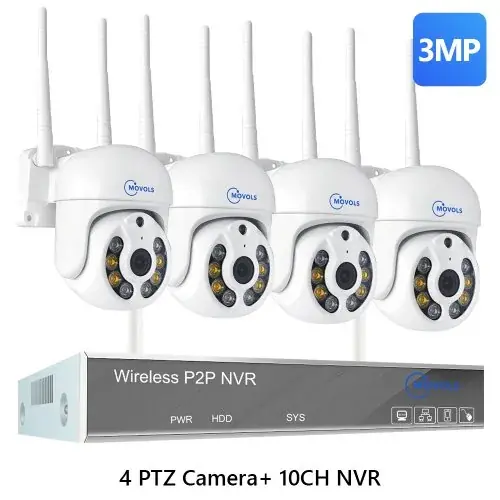 10CH 3MP avec 4 PTZ