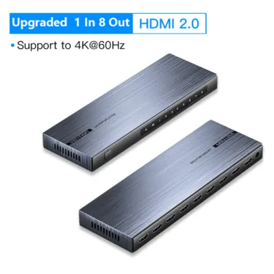Image de Répartiteur HDMI 1x8 4K 60Hz - Commutateur HDMI 2.0 avec Alimentation