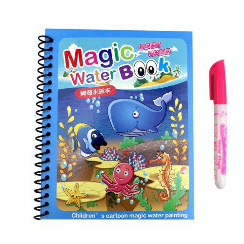 Imagen de Libro Mágico para Colorear con Dibujo al Agua Reutilizable – Juego Educativo Sensorial para Niños, Ideal para Educación Temprana y Aprendizaje Montessori