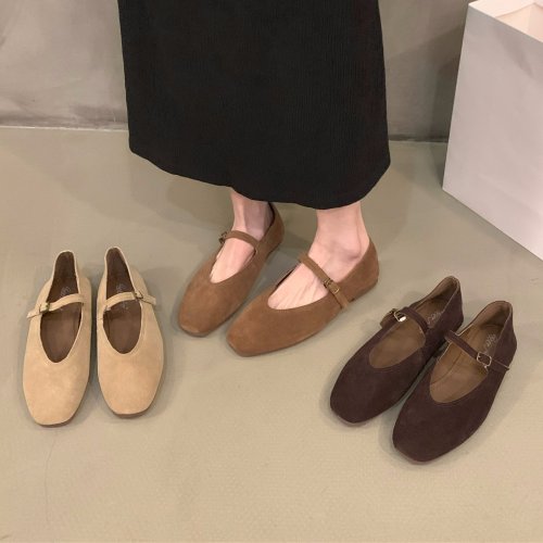 Image of 2024 Spring Women's Flat Ballet Shoes – Round Toe Slip-On Casual Flats in Soft Leather for Everyday Elegance