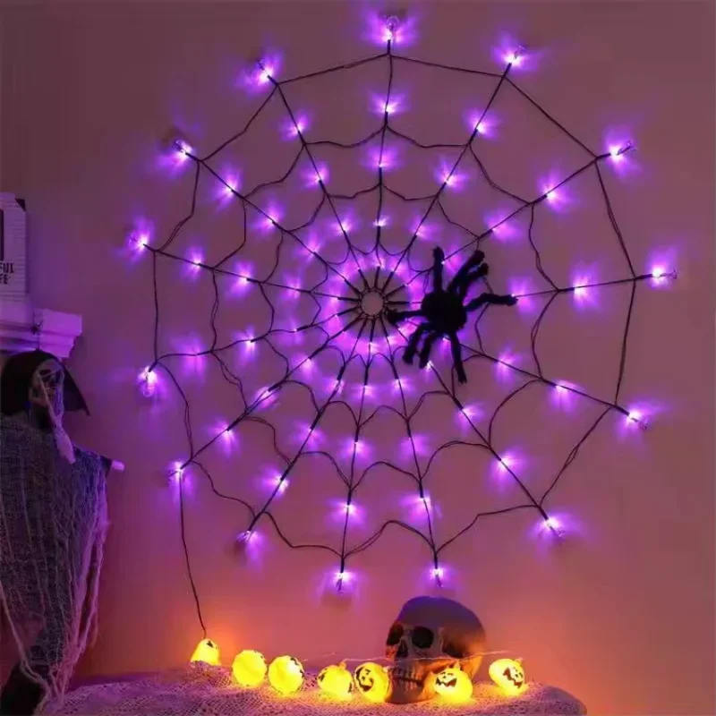 Imagen de Cadena de Luces LED para Halloween con Efecto Telaraña, Decoración de Fantasmas y Ambiente Festivo para Fiesta en Casa