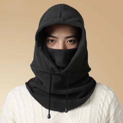 Bild von Warme Fleece-Sturmhaube für Männer und Frauen – Winter-Gesichtsmaske mit Halswärmer, Winddichte Kapuzenkappe, Thermo-Kopfbedeckung als Mütze und Bandana