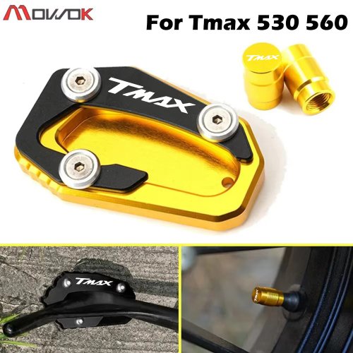 Afbeelding van Ventieldopje met Voetsteunverlenging voor Yamaha TMAX 530, TMAX 560, TMAX SX, DX, Tech Max (2017-2025) – Beschermende Motorfiets Accessoire