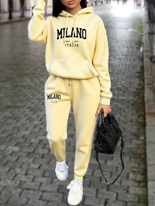 Image de Survêtement Femme 2 Pièces - Sweat à Capuche & Pantalon