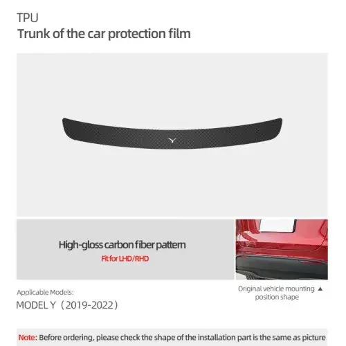 Image de Film de Protection Arrière Tesla Model Y & Model 3 - Garniture TPU