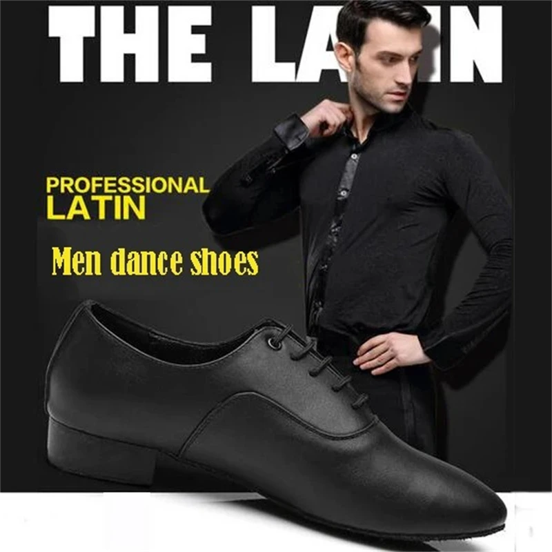Image of Professional Latin Dance Shoes For Men Black White Low Heel Height 2.5cm Modern Ballroom Tango Shoes/Jazz Shoes/ Salsa Shoes