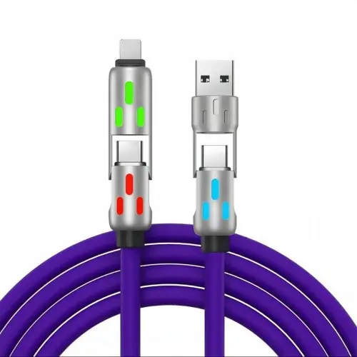 Image de Câble USB 4-en-1 Charge Rapide 240W pour iPhone & Samsung