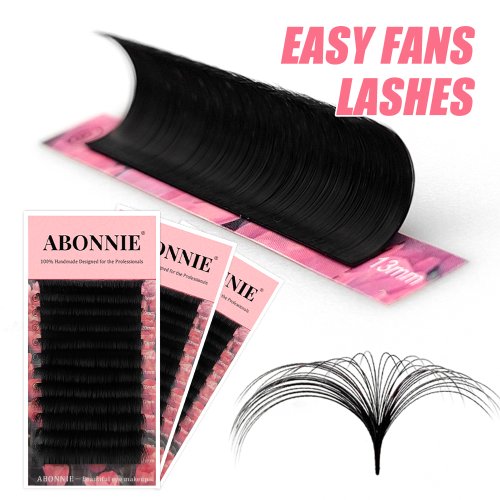 Zdjęcie Naturalne, miękkie rzęsy Abonnie – Mega Volume Easy Fan, 8-25 mm, wszystkie rozmiary do profesjonalnej pielęgnacji oczu