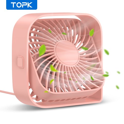 Imagen de TOPK Mini ventilador portátil USB ventilador de escritorio mesa fuerte flujo de aire y funcionamient...