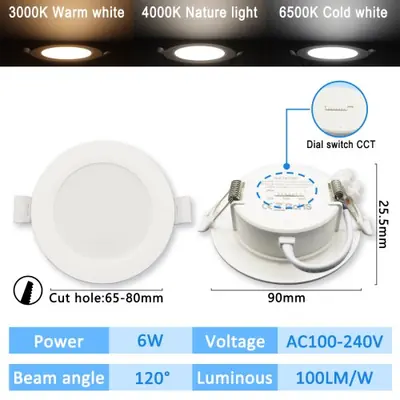 Image de Spot LED Encastré 3 Couleurs - Éclairage Intérieur Intelligent