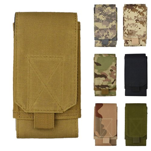Zdjęcie 1 szt. Zewnętrzna Torba Taktyczna Molle System Kamuflaż Mini Nylonowa Saszetka Biodrowa Uchwyt na Telefon 6 cali Sportowa Torba na Telefon do Sportów Outdoorowych