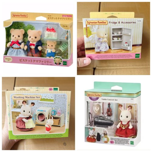 Immagine di Sylvanian Families - Famiglia Cookie Bear: Giocattolo Autentico per Bambini e Bambine, Set di Gioco con Personaggi Adorabili e Accessori in Miniatura