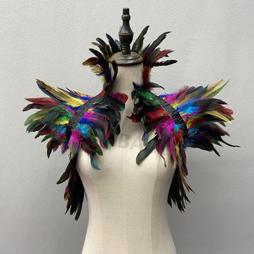 Immagine di Scialle di Piume Sexy con Colletto Finto - Look Punk & Glamour