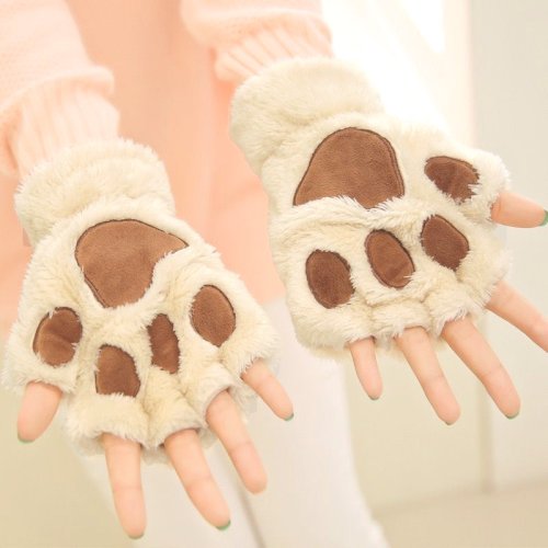 Bild von Kawaii Bären-Fäustlinge mit Cartoon-Katzenklauen – Warm & Niedlich