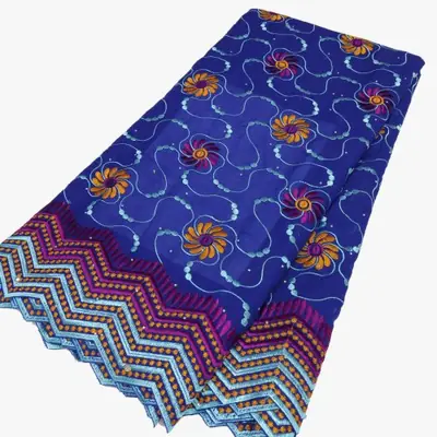 Image de Dentelle de Voile Suisse avec Pierres - Tissu Broderie Africaine pour Robe de Mariée