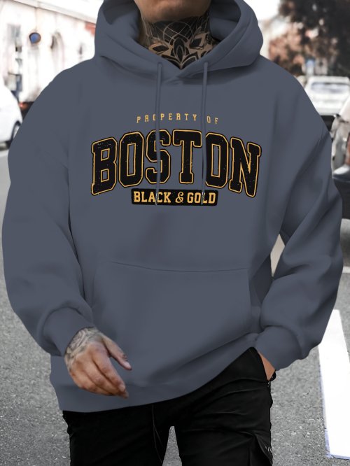 Immagine di Felpa con Cappuccio Uomo Autunno-Inverno - Design Street Style Moderno e Casual, Abbigliamento Sportivo e All'Avanguardia