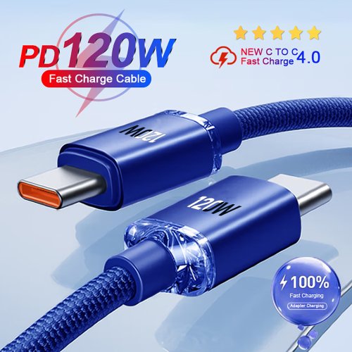 Afbeelding van 6A USB-C naar USB-C Kabel 120W Super Snel Opladen - Hoge snelheid oplader en datakabel voor Xiaomi, Samsung, Huawei en andere USB-C apparaten