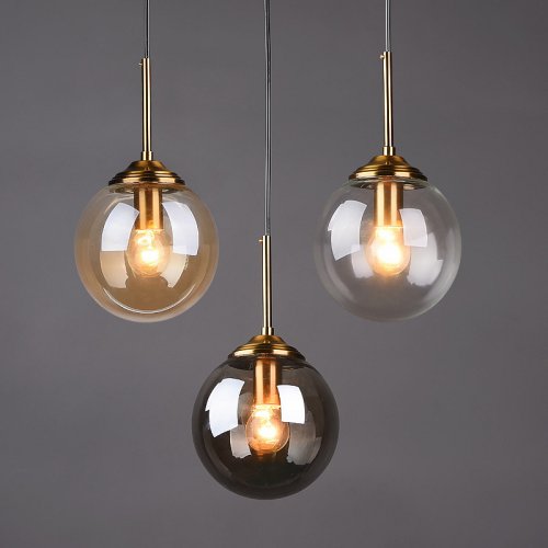 Afbeelding van Moderne Nordic LED Hanglamp met Metalen Frame en Glazen Diffuseur – Elegante Verlichting voor Woonkamer, Eetkamer of Nachtkastje