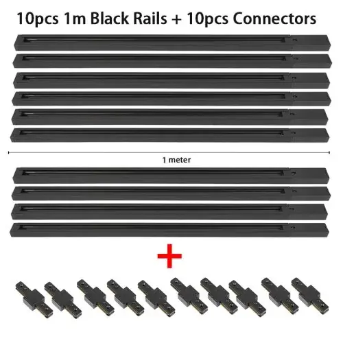 10pcs 1m noir