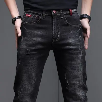 Image de Jeans Brodés Slim Homme - Style Coréen Vintage