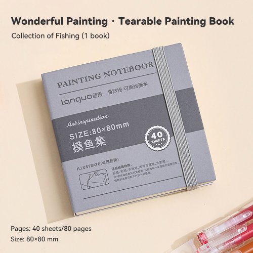 Afbeelding van Handmatig tekenboek met 40 scheurbare vellen van 250g dik wit karton – Mini graffiti- en aquarel schetsboek voor kunstenaars en creatieve hobbyisten