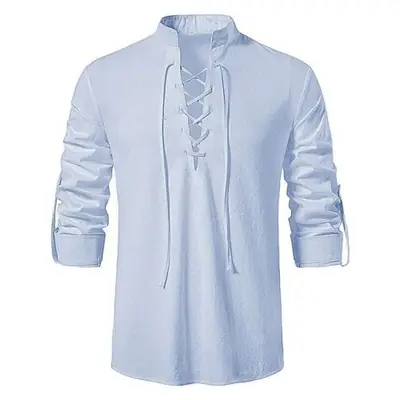 Chemise Homme à Manches Longues en Coton et Lin