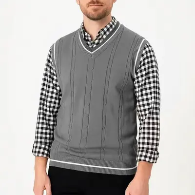 Image de Gilet Homme Col V - Style Décontracté & Élégant