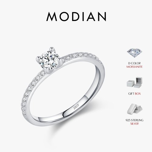 Imagen de Anillo de Moissanita con Diamante de Laboratorio en Plata 925