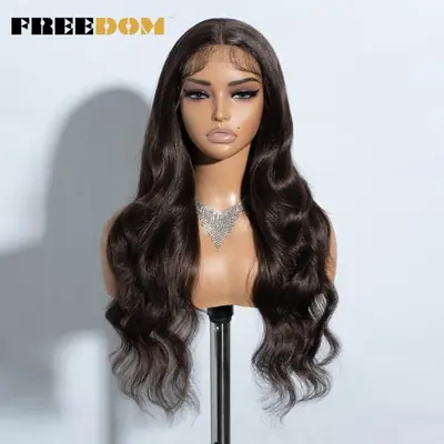 Image de Perruque Lace Front Ondulée Brune & Blonde Ombrée 26 Pouces