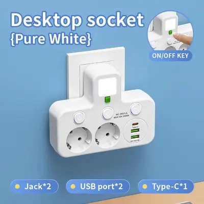 Image de Multiprise USB-C 4 Prises + 2 Ports Charge Rapide