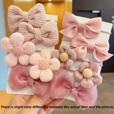 Image de 10 Élastiques de Cheveux Fleurs Mignonnes