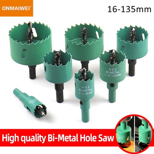 Zdjęcie 1 szt. 16-200 mm Bimetaliczna piła otworowa do drewna Wiertło ze stali HSS Nowa piła otworowa M42 odpowiednia do otworów w płytach gipsowo-kartonowych typu Downlight