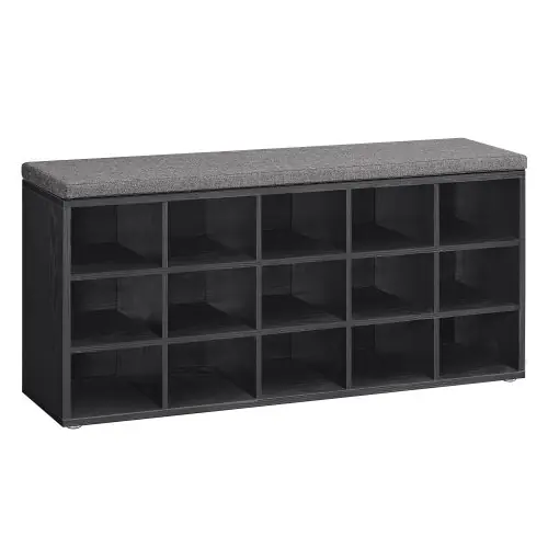 Image de Banc à Chaussures Organisateur 15 Compartiments - Siège Rembourré
