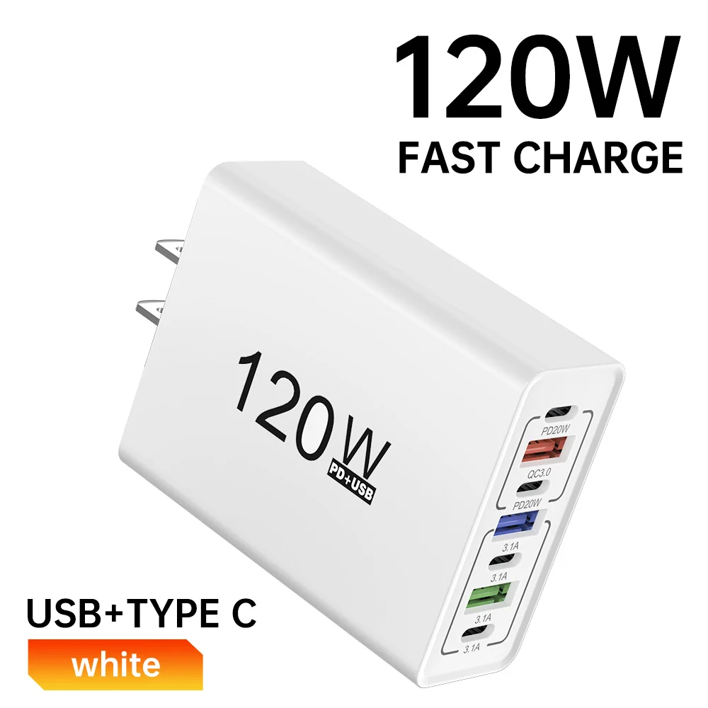 Image de Chargeur USB-C 120W Multi-Ports - Charge Rapide pour iPhone, Samsung, Xiaomi, Huawei