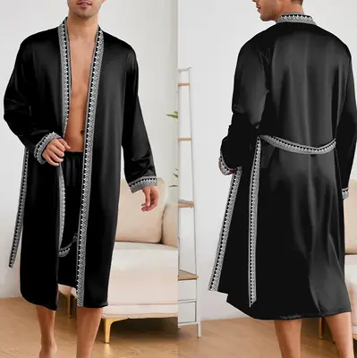 Image de Pyjama Homme Soie 2 Pièces - Confort Élégant