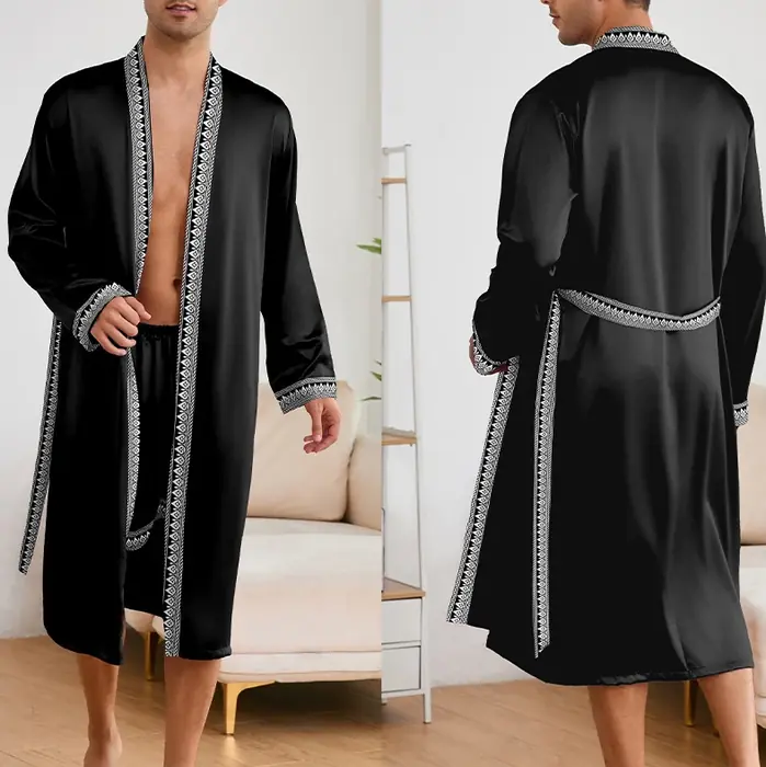 Image de Pyjama Homme Soie 2 Pièces - Confort Élégant