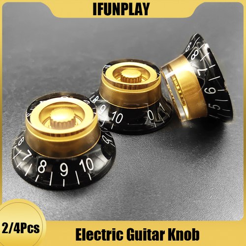 Bild von Gitarren-Knopf-Set – Volume & Tone Knobs in Gold/Schwarz