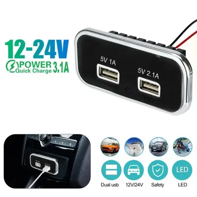 Image de Chargeur USB Rapide 3 Ports pour Voiture, Moto & Camion