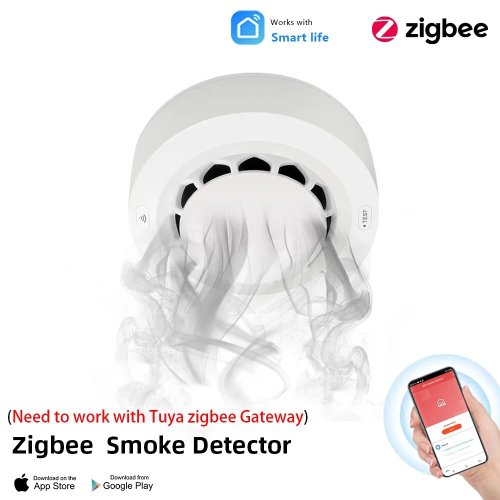 Immagine di ONENUO Tuya ZigBee Rilevatore di fumo intelligente Protezione di sicurezza Allarme di fumo Protezion...