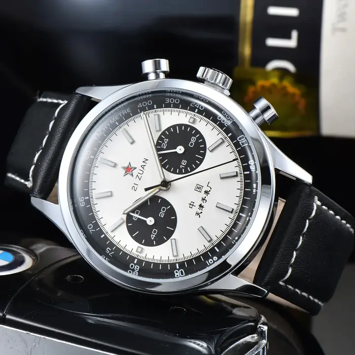 Image de Montre Pilote Militaire Chronographe 42mm - Style Aviateur Vintage