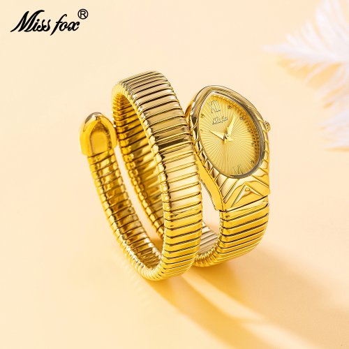 Image of Top Brand MISSFOX Women's Watches New Quartz Snake Shape Simple Ladies Watch Fashion Unique Strap Waterproof Wristwatches