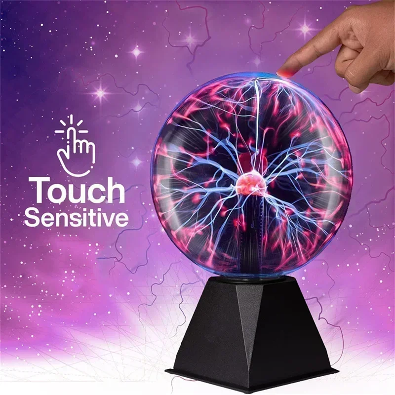 Image of 3/4/5/6/8Inch Novelty Magic Crystal Plasma Ball Touch Lamp LED Night Light Kid Birthday Christmas Gift Decor Electrostatic Flash