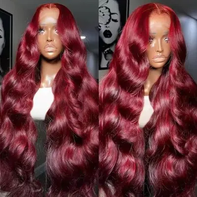 Image de Perruque Lace Front Synthétique Auburn - Ondulée Naturelle