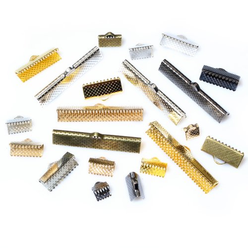 Imagen de 50 Unidades de Broches para Cuerda, Tapas de Cuerda y Clips de Cuero para Bricolaje y Fabricación de Joyas - Accesorios para Collares y Pulseras
