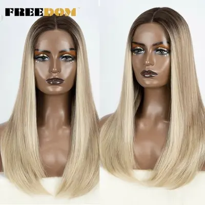Image de Perruque Synthétique Droite Bob 22" - Ombre Brun Blond