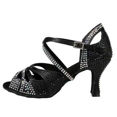 Image de Chaussures de Danse Latine Femme - Talon 7.5 cm Satin Élégant