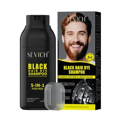 Image de Shampoing Noir Homme - Coloration Instantanée & Réparation Cheveux Blancs