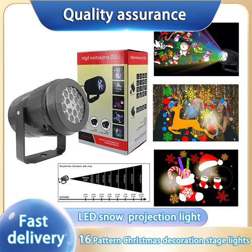 Afbeelding van LED Kerstprojector met 16 Dynamische Patronen – Sfeervolle Kerstverlichting voor Binnen, Ideaal voor Slaapkamer, Feestdecoratie en Kerstfeest